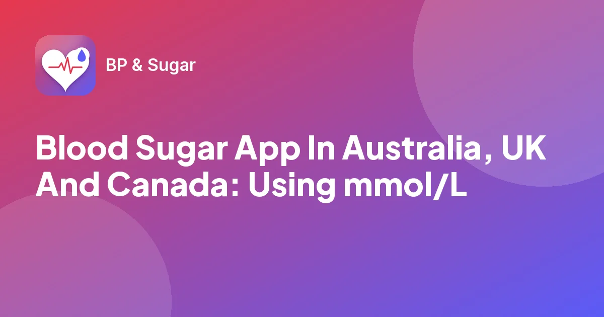 Blood Sugar App In Australia, UK And Canada: Using mmol/L