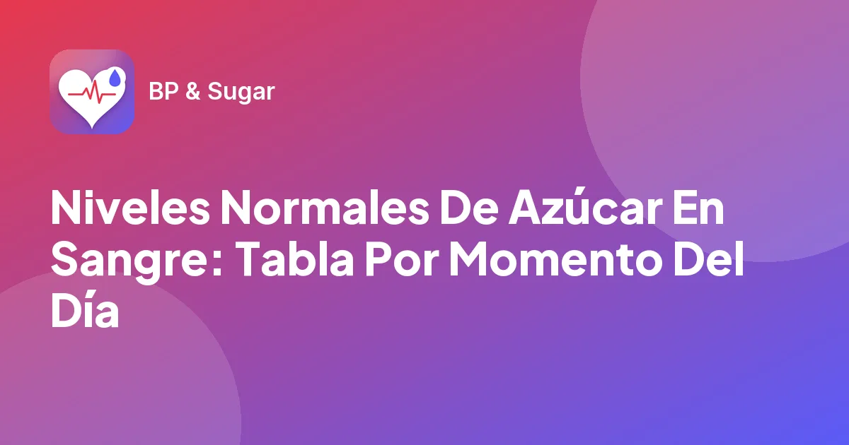 Niveles Normales De Azúcar En Sangre: Tabla Por Momento Del Día