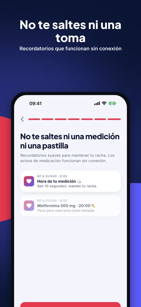 Recordatorios de medicación y de medición